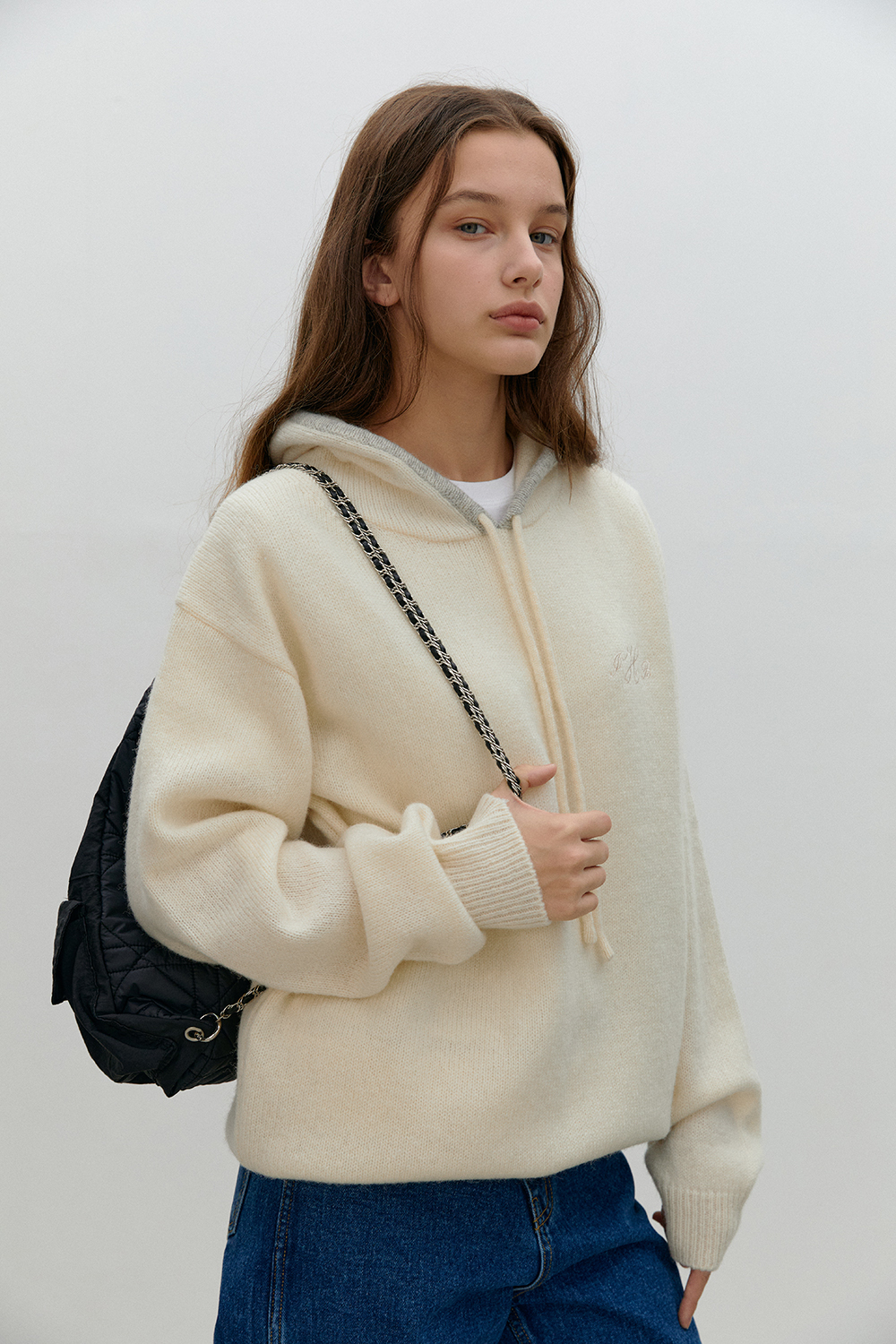 LATE HOODIE KNIT - IVORY